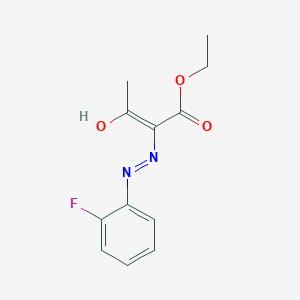 molecular formula C12H13FN2O3 B14289926 ethyl (Z)-2-[(2-fluorophenyl)diazenyl]-3-hydroxybut-2-enoate 