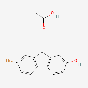 molecular formula C15H13BrO3 B14289936 acetic acid;7-bromo-9H-fluoren-2-ol CAS No. 113770-28-8