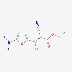 molecular formula C10H7ClN2O5 B14290023 Ethyl 3-chloro-2-cyano-3-(5-nitrofuran-2-yl)prop-2-enoate CAS No. 118795-25-8