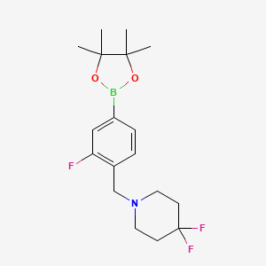 4,4-Difluoro-1-(2-fluoro-4-(4,4,5,5-tetramethyl-1,3,2-dioxaborolan-2-yl)benzyl)piperidine