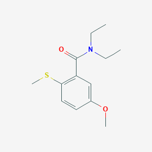 molecular formula C13H19NO2S B14290177 Benzamide, N,N-diethyl-5-methoxy-2-(methylthio)- CAS No. 121425-05-6