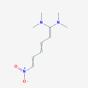 molecular formula C10H17N3O2 B14290196 N~1~,N~1~,N'~1~,N'~1~-Tetramethyl-6-nitrohexa-1,3,5-triene-1,1-diamine CAS No. 113110-07-9