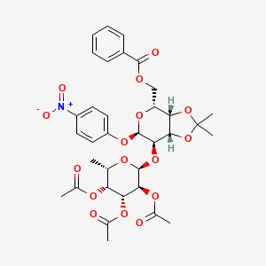 4-Nitrophenyl 2-O-(2,3,4-tri-O-acetyl-alpha-L-fucopyranosyl)-6-O-benzoyl-3,4-O-isopropylidene-alpha-D-galactopyranoside