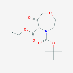 molecular formula C13H21NO6 B1429028 4-tert-Butyl 5-ethyl 6-oxo-1,4-oxazepane-4,5-dicarboxylate CAS No. 1330763-23-9