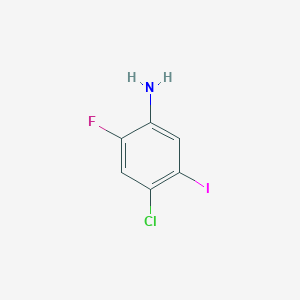 molecular formula C6H4ClFIN B1429039 4-Chloro-2-fluoro-5-iodoaniline CAS No. 1350475-34-1