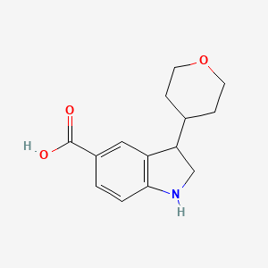 3-(Tetrahydro-2H-pyran-4-yl)indoline-5-carboxylic acid