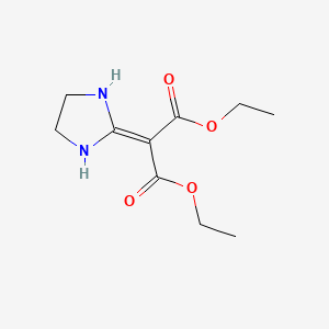 molecular formula C10H16N2O4 B14290477 Propanedioic acid, 2-imidazolidinylidene-, diethyl ester CAS No. 128864-26-6