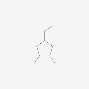 molecular formula C9H18 B14290526 4-Ethyl-1,2-dimethylcyclopentane CAS No. 113740-56-0