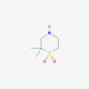 molecular formula C6H13NO2S B1429057 2,2-Dimethylthiomorpholine 1,1-dioxide CAS No. 1272667-24-9