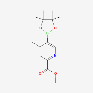 molecular formula C14H20BNO4 B1429065 Methyl 4-methyl-5-(4,4,5,5-tetramethyl-1,3,2-dioxaborolan-2-yl)pyridine-2-carboxylate CAS No. 1382850-08-9