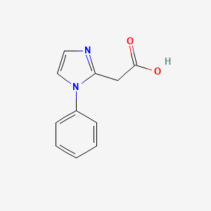 molecular formula C11H10N2O2 B1429074 2-(1-phenyl-1H-imidazol-2-yl)acetic acid CAS No. 1161069-11-9