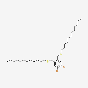 molecular formula C32H56Br2S2 B14290867 1,2-Dibromo-4,5-bis[(dodecylsulfanyl)methyl]benzene CAS No. 114414-21-0