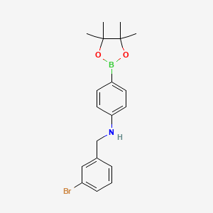 molecular formula C19H23BBrNO2 B1429088 N-(3-bromobenzyl)-4-(4,4,5,5-tetramethyl-1,3,2-dioxaborolan-2-yl)aniline CAS No. 1312789-54-0