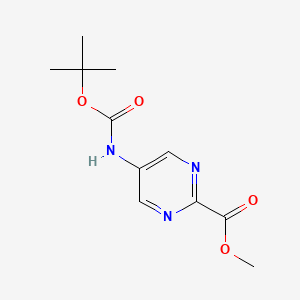 molecular formula C11H15N3O4 B1429102 Methyl 5-((tert-butoxycarbonyl)amino)pyrimidine-2-carboxylate CAS No. 1383802-16-1