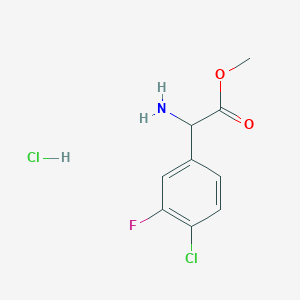 molecular formula C9H10Cl2FNO2 B1429104 2-氨基-2-(4-氯-3-氟苯基)乙酸甲酯盐酸盐 CAS No. 1395078-35-9