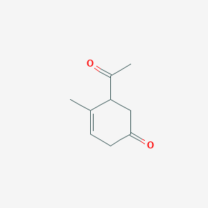 molecular formula C9H12O2 B142911 5-Acetyl-4-methylcyclohex-3-en-1-one CAS No. 145300-01-2