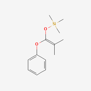molecular formula C13H20O2Si B14291141 Silane, trimethyl[(2-methyl-1-phenoxy-1-propenyl)oxy]- CAS No. 120615-54-5