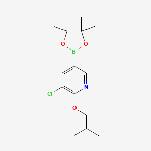 molecular formula C15H23BClNO3 B1429131 3-Chloro-2-isobutoxy-5-(4,4,5,5-tetramethyl-1,3,2-dioxaborolan-2-YL)pyridine CAS No. 1387634-81-2