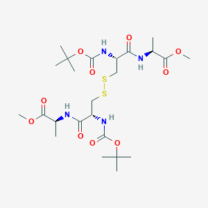 molecular formula C24H42N4O10S2 B142914 S,S'-Bis(tert-butyloxycarbonyl-cysteinylalanine methyl ester) CAS No. 126686-69-9