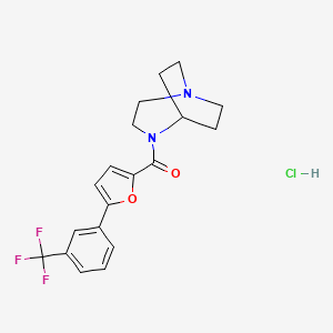 molecular formula C19H20ClF3N2O2 B1429145 1,4-Diazabicyclo[3.2.2]non-4-yl[5-[3-(trifluoromethyl)phenyl]-2-furanyl]methanone hydrochloride 