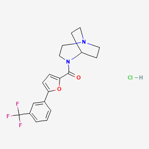 molecular formula C19H20ClF3N2O2 B1429145 1,4-Diazabicyclo[3.2.2]non-4-yl[5-[3-(trifluoromethyl)phenyl]-2-furanyl]methanone hydrochloride CAS No. 753499-14-8
