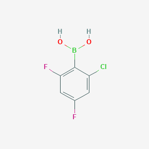 molecular formula C6H4BClF2O2 B1429146 (2-Chloro-4,6-difluorophenyl)boronic acid CAS No. 1373393-48-6