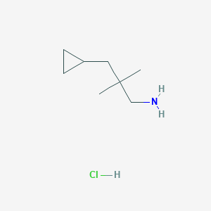 molecular formula C8H18ClN B1429147 3-Cyclopropyl-2,2-dimethylpropan-1-amine hydrochloride CAS No. 877125-73-0