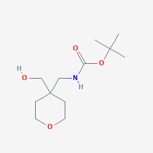 molecular formula C12H23NO4 B1429152 tert-butyl ((4-(hydroxymethyl)tetrahydro-2H-pyran-4-yl)methyl)carbamate CAS No. 1311369-28-4
