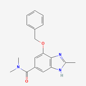 molecular formula C18H19N3O2 B1429153 N,N,2-Trimethyl-4-[(phenylmethyl)oxy]-1H-benzimidazole-6-carboxamide CAS No. 942195-84-8