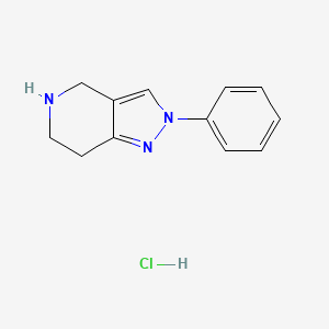 molecular formula C12H14ClN3 B1429159 2-Phenyl-4,5,6,7-tetrahydro-2H-pyrazolo[4,3-c]pyridine hydrochloride CAS No. 1171476-07-5