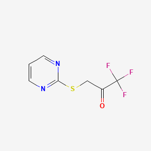 molecular formula C7H5F3N2OS B14291597 4(5H)-Pyrimidinone, 1,1,1-trifluoro-3-(2-pyrimidinylthio)- CAS No. 127183-44-2