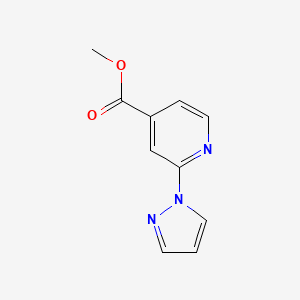 molecular formula C10H9N3O2 B1429172 4-Pyridinecarboxylic acid, 2-(1H-pyrazol-1-yl)-, methyl ester CAS No. 1375097-94-1