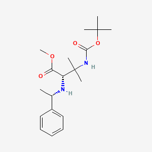(S)-Methyl 3-((tert-butoxycarbonyl)amino)-3-methyl-2-(((S)-1-phenylethyl)amino)butanoate