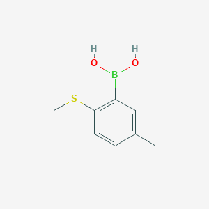 molecular formula C8H11BO2S B1429195 5-甲基-2-(甲硫基)苯硼酸 CAS No. 1259443-48-5