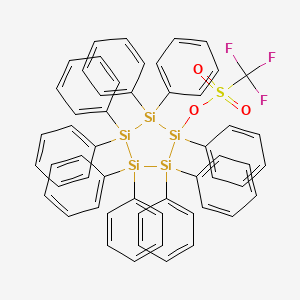 molecular formula C55H45F3O3SSi5 B14292069 Methanesulfonic acid, trifluoro-, nonaphenylcyclopentasilanyl ester CAS No. 127808-42-8