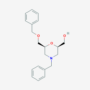 molecular formula C20H25NO3 B1429225 ((2R,6S)-4-benzyl-6-(benzyloxymethyl)morpholin-2-yl)methanol CAS No. 1093085-89-2