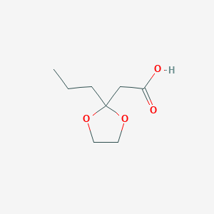 molecular formula C8H14O4 B1429226 2-(2-Propyl-1,3-dioxolan-2-yl)acetic acid CAS No. 5735-99-9