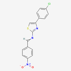 molecular formula C16H10ClN3O2S B14292367 N-[4-(4-Chlorophenyl)-1,3-thiazol-2-yl]-1-(4-nitrophenyl)methanimine CAS No. 116365-95-8