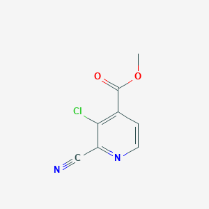 molecular formula C8H5ClN2O2 B1429243 Methyl 3-chloro-2-cyano-pyridine-4-carboxylate CAS No. 1168102-35-9