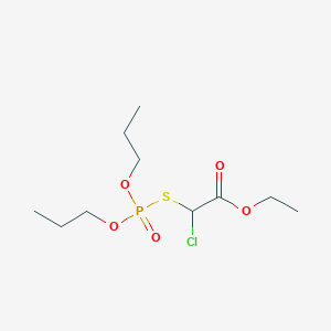 molecular formula C10H20ClO5PS B14292430 Ethyl chloro[(dipropoxyphosphoryl)sulfanyl]acetate CAS No. 126383-45-7