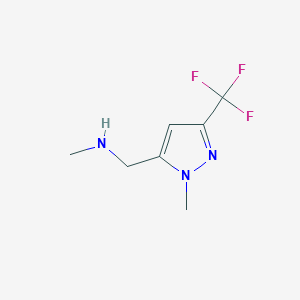 molecular formula C7H10F3N3 B1429247 Methyl{[1-methyl-3-(trifluoromethyl)pyrazol-5-yl]methyl}amine CAS No. 1221283-08-4