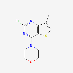 molecular formula C11H12ClN3OS B1429257 4-(2-Chloro-7-methylthieno[3,2-d]pyrimidin-4-yl)morpholine CAS No. 35265-88-4