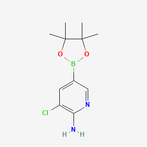 molecular formula C11H16BClN2O2 B1429261 3-Chloro-5-(4,4,5,5-tetramethyl-1,3,2-dioxaborolan-2-yl)pyridin-2-amine CAS No. 1032758-99-8