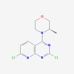 molecular formula C12H12Cl2N4O B1429267 (S)-4-(2,7-dichloropyrido[2,3-d]pyrimidin-4-yl)-3-methylmorpholine CAS No. 1009303-42-7