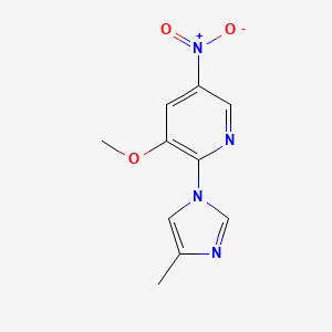 molecular formula C10H10N4O3 B1429271 3-甲氧基-2-(4-甲基-1H-咪唑-1-基)-5-硝基吡啶 CAS No. 1079178-12-3