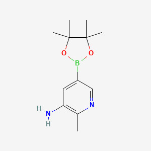molecular formula C12H19BN2O2 B1429277 2-methyl-5-(4,4,5,5-tetramethyl-1,3,2-dioxaborolan-2-yl)pyridin-3-amine CAS No. 1257554-08-7