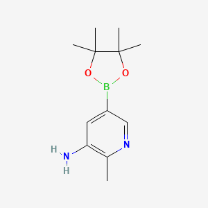 molecular formula C12H19BN2O2 B1429277 2-Methyl-5-(tetramethyl-1,3,2-dioxaborolan-2-yl)pyridin-3-amine CAS No. 1257554-08-7