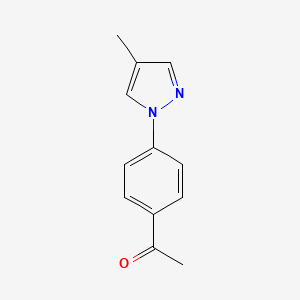 molecular formula C12H12N2O B1429284 1-(4-(4-methyl-1H-pyrazol-1-yl)phenyl)ethan-1-one CAS No. 1179641-52-1