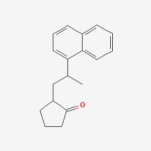 molecular formula C18H20O B14292850 2-[2-(Naphthalen-1-yl)propyl]cyclopentan-1-one CAS No. 115338-37-9