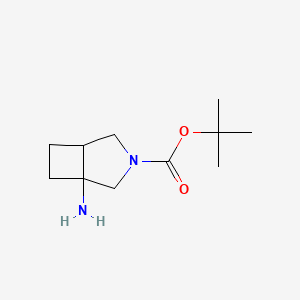 molecular formula C11H20N2O2 B1429299 tert-Butyl 1-amino-3-azabicyclo[3.2.0]heptane-3-carboxylate CAS No. 1251009-41-2